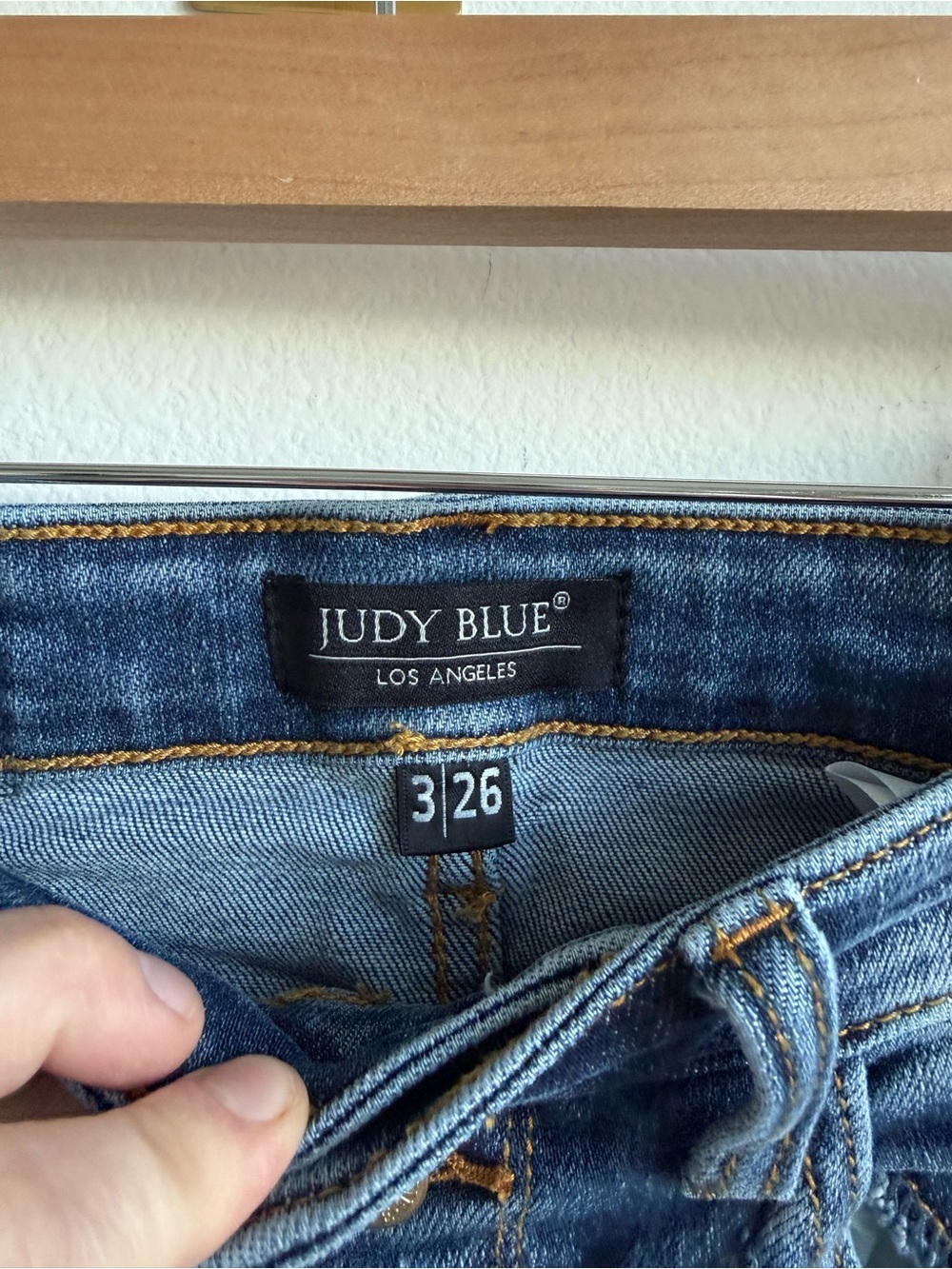 Judy Blue Mid Rise Button Fly Destroyed Fray Hem Flare Jeans Size 26 - Picture 4 of 10